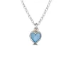 Studio Jewellery Necklaces-Tiny Blue Heart Shell Silver Necklace