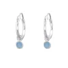 Studio Jewellery Hoop Earrings | Earrings-Tiny Blue Shell Hoop Charm Earrings