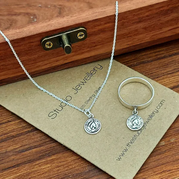 Studio Jewellery Necklaces-Tiny Coin Silver Necklace