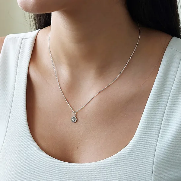 Studio Jewellery Necklaces-Tiny Coin Silver Necklace