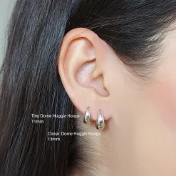 Studio Jewellery Hoop Earrings | Earrings-Tiny Dome Huggie Hoops