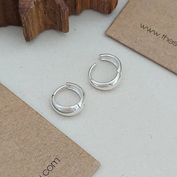 Studio Jewellery Hoop Earrings | Earrings-Tiny Dome Huggie Hoops