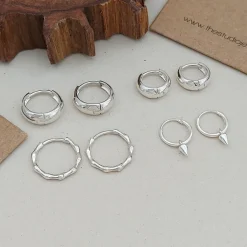 Studio Jewellery Hoop Earrings | Earrings-Tiny Dome Huggie Hoops