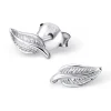 Studio Jewellery Stud Earrings | Earrings-Tiny Leaf Sterling Silver Ear Studs