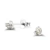 Studio Jewellery Stud Earrings | Earrings-Tiny 3mm Knot Silver Earring Studs