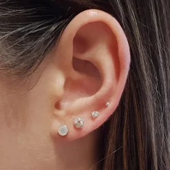 Studio Jewellery Stud Earrings | Earrings-Tiny 3mm Knot Silver Earring Studs