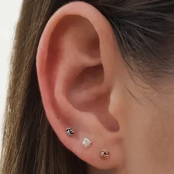 Studio Jewellery Stud Earrings | Earrings-Tiny 3mm Knot Silver Earring Studs