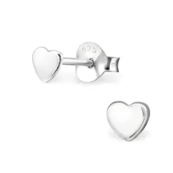 Studio Jewellery Stud Earrings | Earrings-Tiny 3mm Silver Heart Stud Earrings