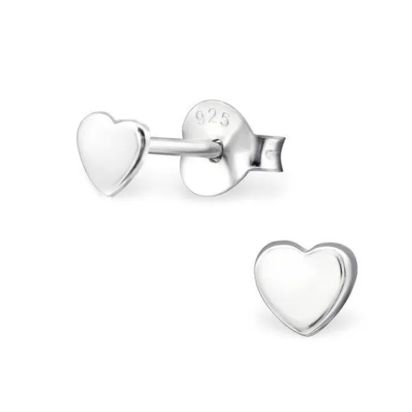 Studio Jewellery Stud Earrings | Earrings-Tiny 3mm Silver Heart Stud Earrings
