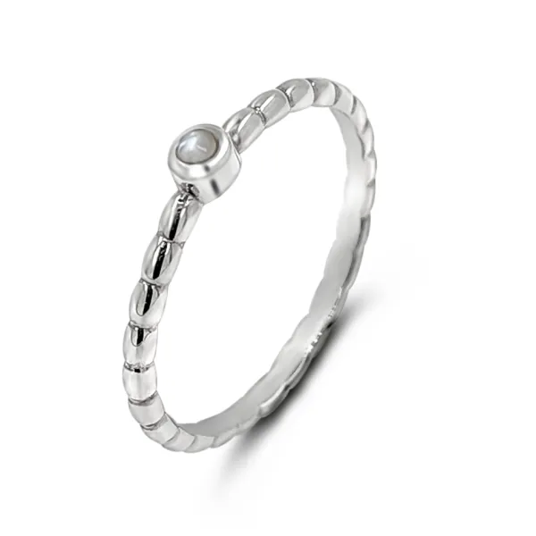 Studio Jewellery Gem Stone Rings | Rings-Tiny Pearl Bead Band