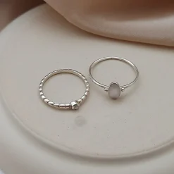 Studio Jewellery Gem Stone Rings | Rings-Tiny Pearl Bead Band