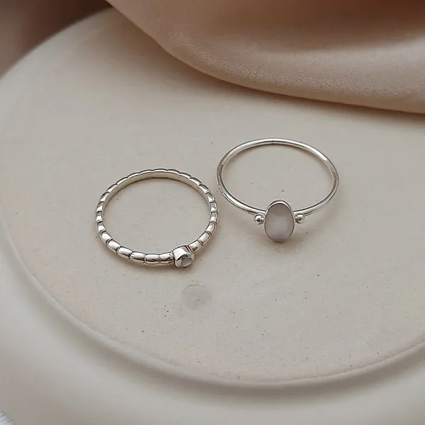 Studio Jewellery Gem Stone Rings | Rings-Tiny Pearl Bead Band