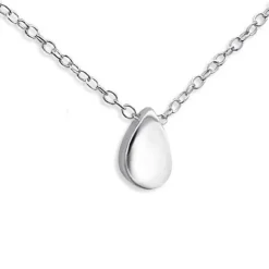 Studio Jewellery Necklaces-Tiny Water Drop Sterling Silver Pendant Necklace