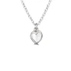 Studio Jewellery Necklaces-Tiny White Heart Shell Silver Necklace