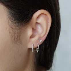 Studio Jewellery Stud Earrings | Earrings-Tiny X Silver Stud Earrings