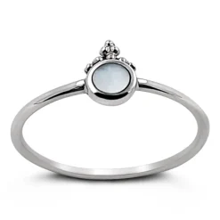 Studio Jewellery Feature & Stacker Rings | Rings-Tri Bead Mandala Silver Ring