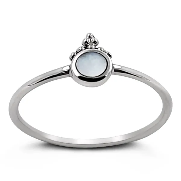 Studio Jewellery Feature & Stacker Rings | Rings-Tri Bead Mandala Silver Ring