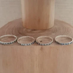 Studio Jewellery Feature & Stacker Rings | Rings-Tri Dot Silver Band Ring