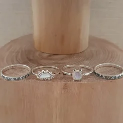 Studio Jewellery Feature & Stacker Rings | Rings-Tri Dot Silver Band Ring