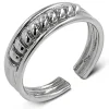 Studio Jewellery Midi And Knuckle Rings | Rings-Tri Rope MIDI Silver Knuckle Ring