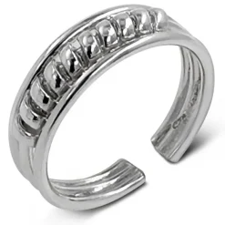 Studio Jewellery Midi And Knuckle Rings | Rings-Tri Rope MIDI Silver Knuckle Ring