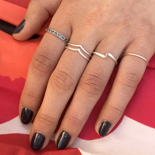 Studio Jewellery Feature & Stacker Rings | Rings-Triple Dot Silver Band Ring