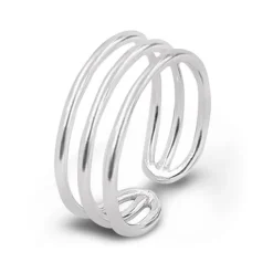 Studio Jewellery Feature & Stacker Rings | Rings-Triple Fine Silver Ring