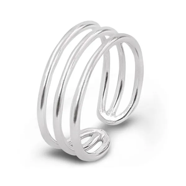 Studio Jewellery Feature & Stacker Rings | Rings-Triple Fine Silver Ring