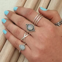 Studio Jewellery Feature & Stacker Rings | Rings-Triple Fine Silver Ring