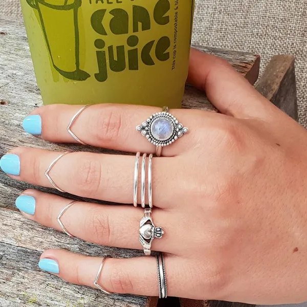 Studio Jewellery Feature & Stacker Rings | Rings-Triple Fine Silver Ring