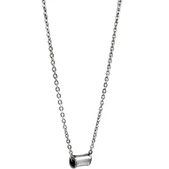 Studio Jewellery Necklaces-Tube Silver Necklace