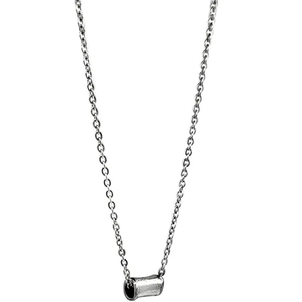 Studio Jewellery Necklaces-Tube Silver Necklace