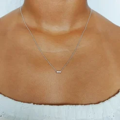 Studio Jewellery Necklaces-Tube Silver Necklace
