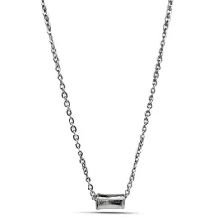 Studio Jewellery Necklaces-Tube Silver Necklace