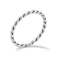 Studio Jewellery Rings | Feature & Stacker Rings-Twisted Rope Ring in Oxidised 925 Sterling Silver