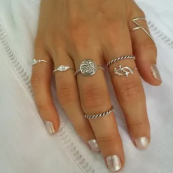 Studio Jewellery Rings | Feature & Stacker Rings-Twisted Rope Ring in Oxidised 925 Sterling Silver