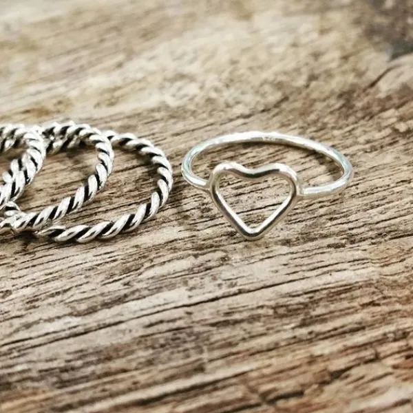 Studio Jewellery Rings | Feature & Stacker Rings-Twisted Rope Ring in Oxidised 925 Sterling Silver