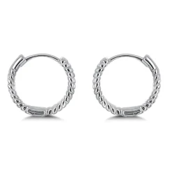 Studio Jewellery Hoop Earrings | Earrings-Twisted Rope Silver Hoop Earrings