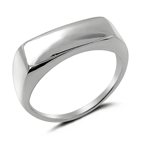 Studio Jewellery Feature & Stacker Rings | Rings-Unisex Oblong Signet Silver Ring