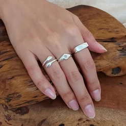 Studio Jewellery Feature & Stacker Rings | Rings-Unisex Oblong Signet Silver Ring