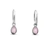 Studio Jewellery Earrings | Hoop Earrings-Water Drop Pink Shell Hoop Charm Earrings