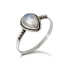 Studio Jewellery Gem Stone Rings | Rings-Water Drop Rainbow Moonstone Sterling Silver Ring