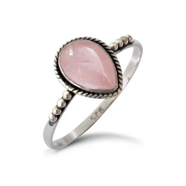 Studio Jewellery Gem Stone Rings | Rings-Water Drop Rose Quartz Sterling Silver Ring