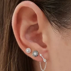 Studio Jewellery Stud Earrings | Earrings-White Fire Faux Opal Silver Stud Earrings