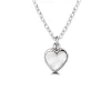 Studio Jewellery Necklaces-White Heart Shell Silver Necklace