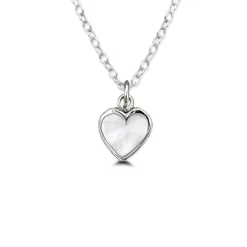 Studio Jewellery Necklaces-White Heart Shell Silver Necklace