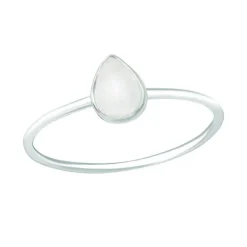 Studio Jewellery Gem Stone Rings | Rings-White Shell Pear Shaped Silver Ring