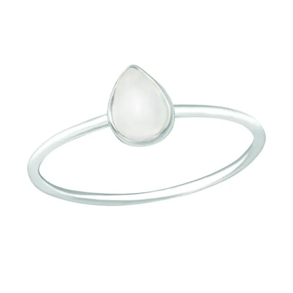 Studio Jewellery Gem Stone Rings | Rings-White Shell Pear Shaped Silver Ring