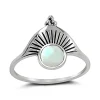 Studio Jewellery Gem Stone Rings | Rings-White Shell Sunrise Silver Ring
