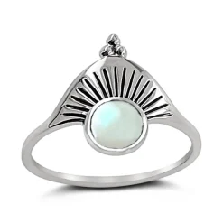 Studio Jewellery Gem Stone Rings | Rings-White Shell Sunrise Silver Ring